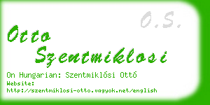 otto szentmiklosi business card